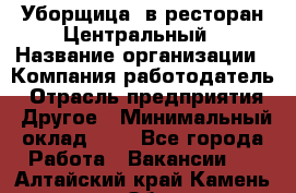 Уборщица. в ресторан Центральный › Название организации ­ Компания-работодатель › Отрасль предприятия ­ Другое › Минимальный оклад ­ 1 - Все города Работа » Вакансии   . Алтайский край,Камень-на-Оби г.